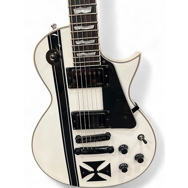 Used ESP LTD James Hetfield Signature Iron Cross WHITE Solid Body Electric Guitar