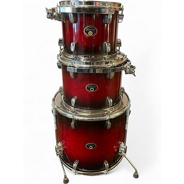 Used TAMA 5 Piece Silverstar Transparent Red Burst Drum Kit