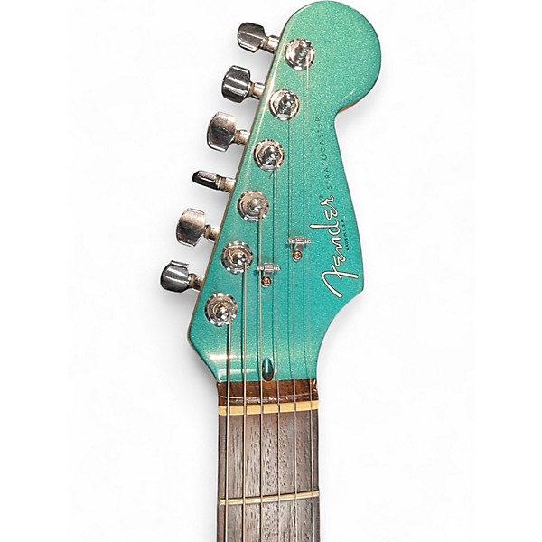 Used Fender American Standard Stratocaster Painted Headstock Metallic Sherwood Green Solid Body Electric Guitar