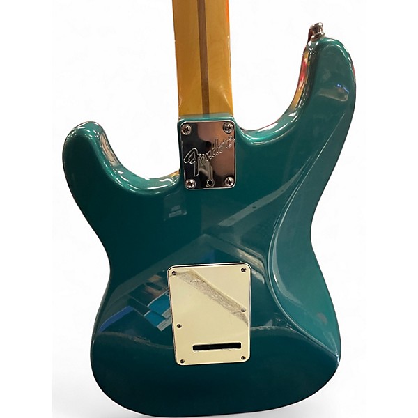 Used Fender American Standard Stratocaster Painted Headstock Metallic Sherwood Green Solid Body Electric Guitar