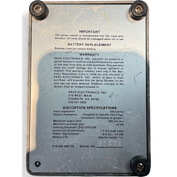 Used Ross Distortion Effect Pedal