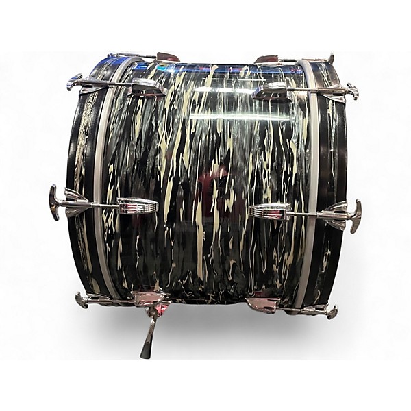 Vintage 1970s Ludwig 3 Piece SUPER BEAT BLACK OYSTER PEARL Drum Kit
