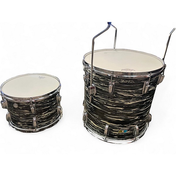 Vintage 1970s Ludwig 3 Piece SUPER BEAT BLACK OYSTER PEARL Drum Kit