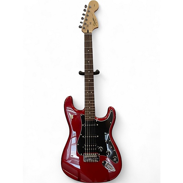 Used Squier Affinity Stratocaster Trans Red Solid Body Electric Guitar