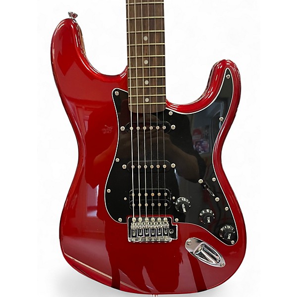 Used Squier Affinity Stratocaster Trans Red Solid Body Electric Guitar