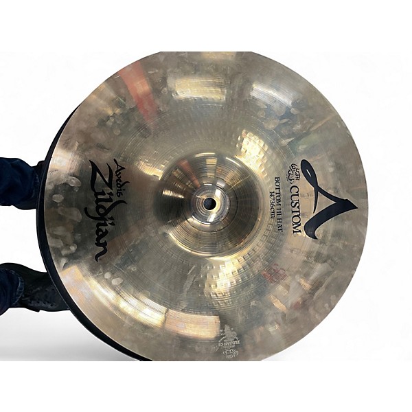 Used Zildjian 14in A Custom Hi Hat Pair Cymbal