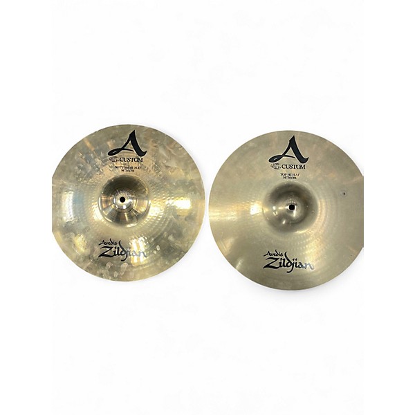 Used Zildjian 14in A Custom Hi Hat Pair Cymbal