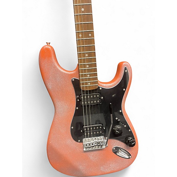 Used Squier Custom Strat Red and Silver Sparkle Solid Body Electric Guitar
