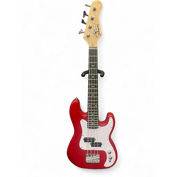 Used Glarry Mini Bass Candy Apple Red Electric Bass Guitar