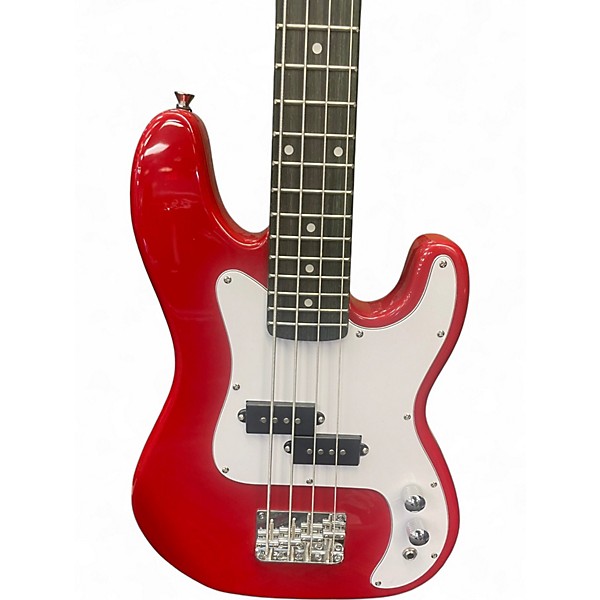 Used Glarry Mini Bass Candy Apple Red Electric Bass Guitar