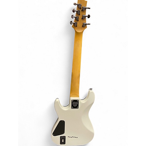 Used Schecter Guitar Research Demon 7 String White Solid Body Electric Guitar