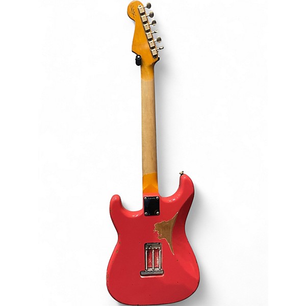 Used Fender custom shop 1961 stratocaster Heavy Relic Fiesta Red Solid Body Electric Guitar