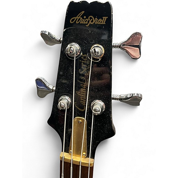 Vintage 1980s Aria Pro Cardinal Black Electric Bass Guitar