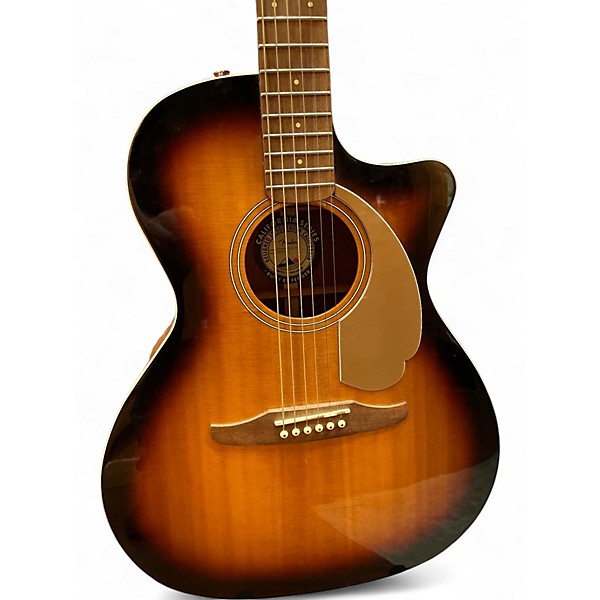 Used Fender Newporter Player 2 Tone Sunburst Acoustic Electric Guitar