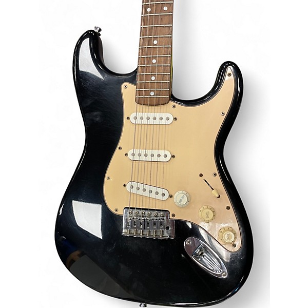 Used Squier Strat Black Solid Body Electric Guitar