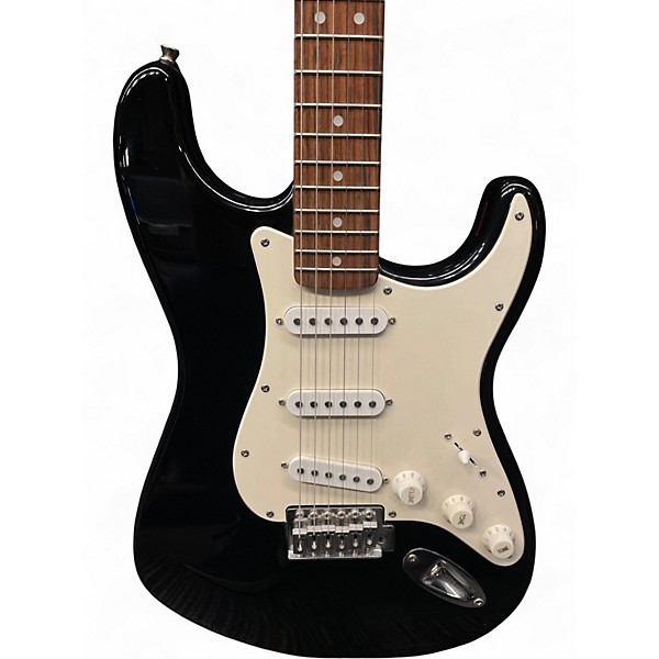 Used Starcaster by Fender Stratocaster Black Solid Body Electric Guitar