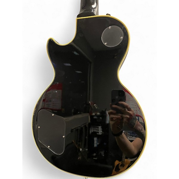 Used Epiphone LES PAUL CUSTOM PRO Black and Silver Solid Body Electric Guitar