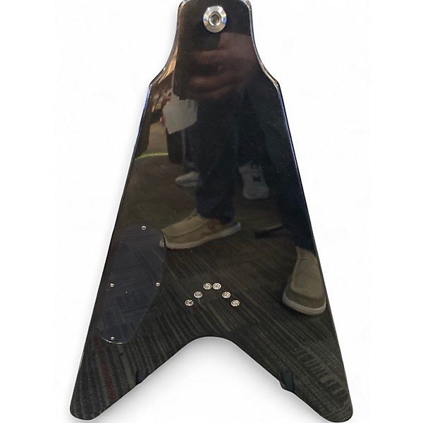 Used Epiphone DAVE MUSTAINE FLYING V CUSTOM Metallic Black Solid Body Electric Guitar