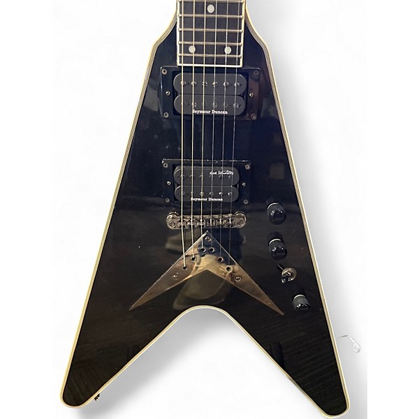 Used Epiphone DAVE MUSTAINE FLYING V CUSTOM Metallic Black Solid Body Electric Guitar