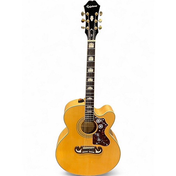 Used Epiphone EJ200SCE Natural Acoustic Electric Guitar