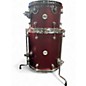Used DW 3 Piece Design Series Crimson Satin Metallic Drum Kit