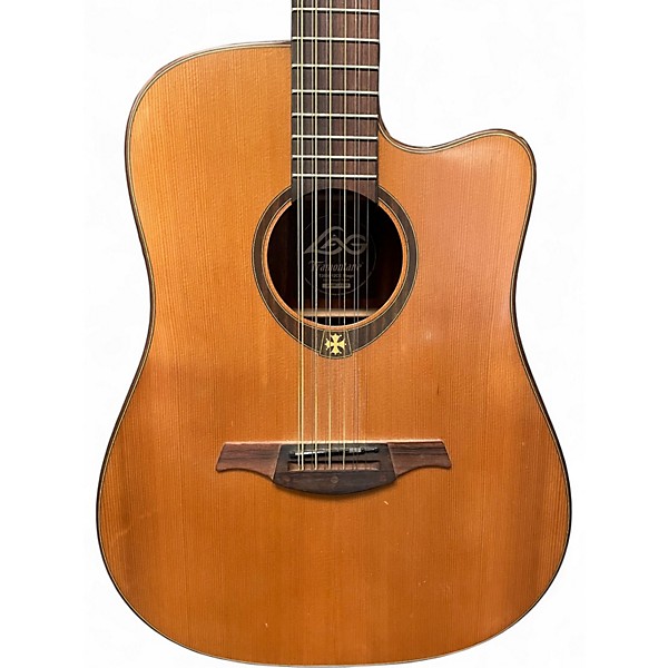 Used Lag Guitars T200D12CE Vintage Natural 12 String Acoustic Electric Guitar
