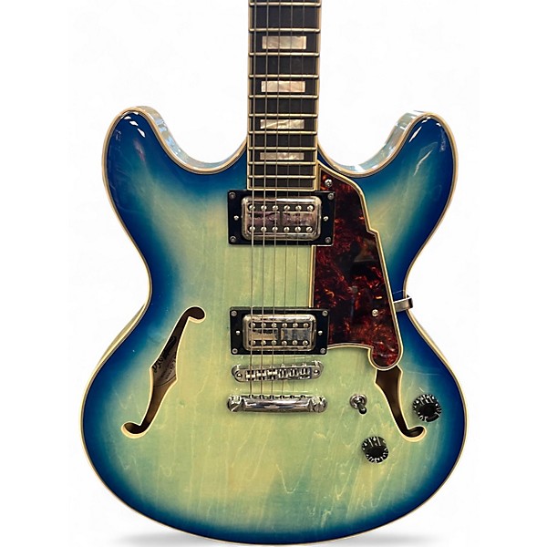 Used D'Angelico DAPCX Blue Hollow Body Electric Guitar