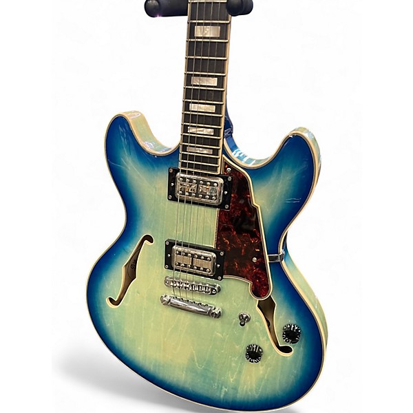 Used D'Angelico DAPCX Blue Hollow Body Electric Guitar