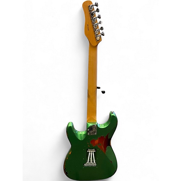 Used Kgd S Style Relic HSS Metallic Green Solid Body Electric Guitar