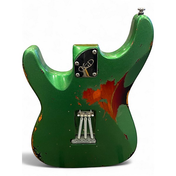Used Kgd S Style Relic HSS Metallic Green Solid Body Electric Guitar
