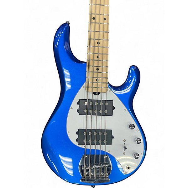 Used Sterling by Music Man Ray5 5 String Blue Electric Bass Guitar
