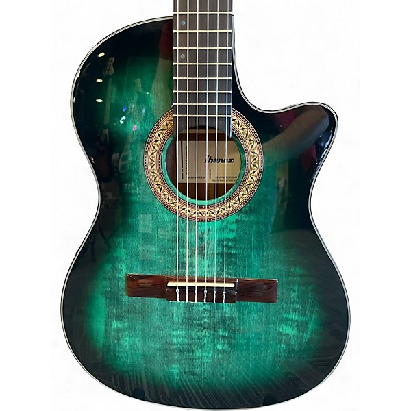 Used Ibanez GA35FMT Emerald Burst Classical Acoustic Electric Guitar