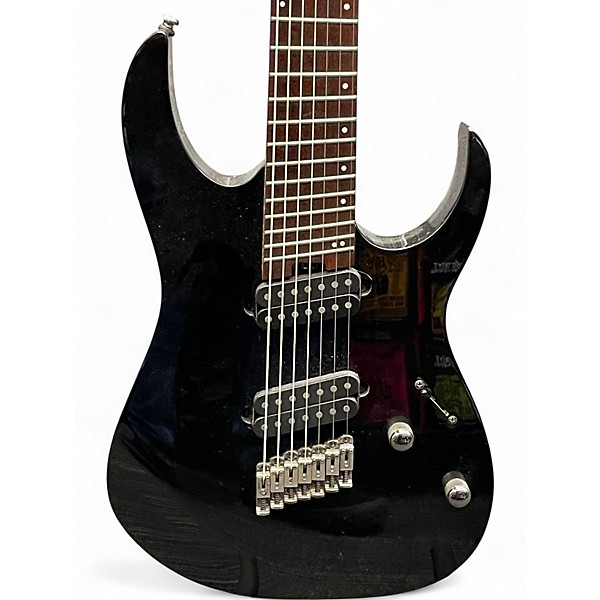 Used Ibanez RGMS7 Ebony Solid Body Electric Guitar