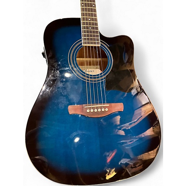 Used Ibanez V70CE Blue Burst Acoustic Electric Guitar