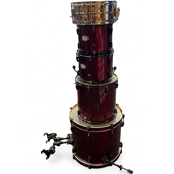 Used Pearl 5 Piece Vision CRIMSON RED Drum Kit