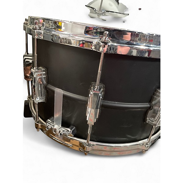 Used Ludwig 8X14 Black Beauty Stealth Black Matte Black Drum