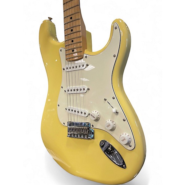 Used Fender Standard Stratocaster Yellow Solid Body Electric Guitar