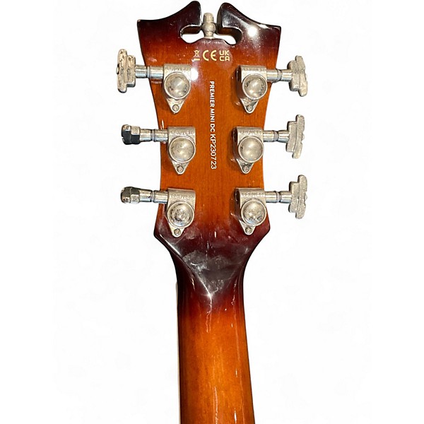 Used 2023 D'Angelico Premier Mini DC 2 Tone Sunburst Hollow Body Electric Guitar