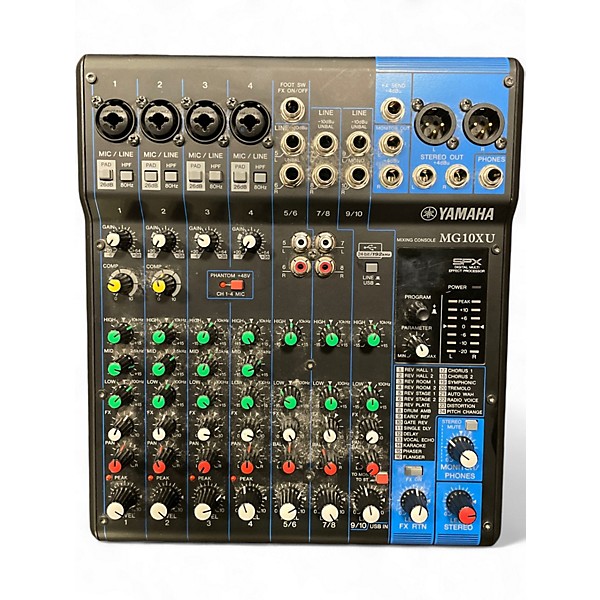 Used Yamaha MG10XU 10 Channel Mixer with Effects Unpowered Mixer