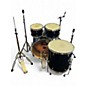 Used Pearl 4 Piece Export Black and Silver Drum Kit