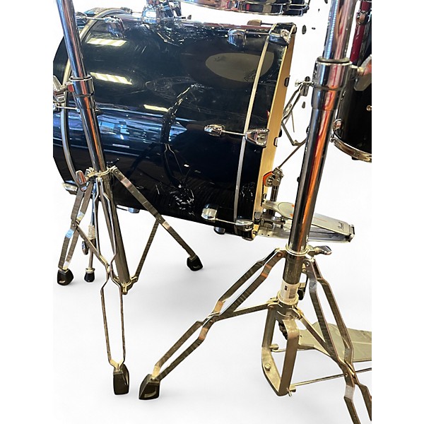 Used Pearl 4 Piece Export Black and Silver Drum Kit