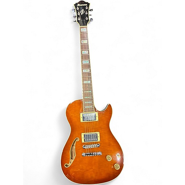 Used Ibanez AXD81 Amber Hollow Body Electric Guitar