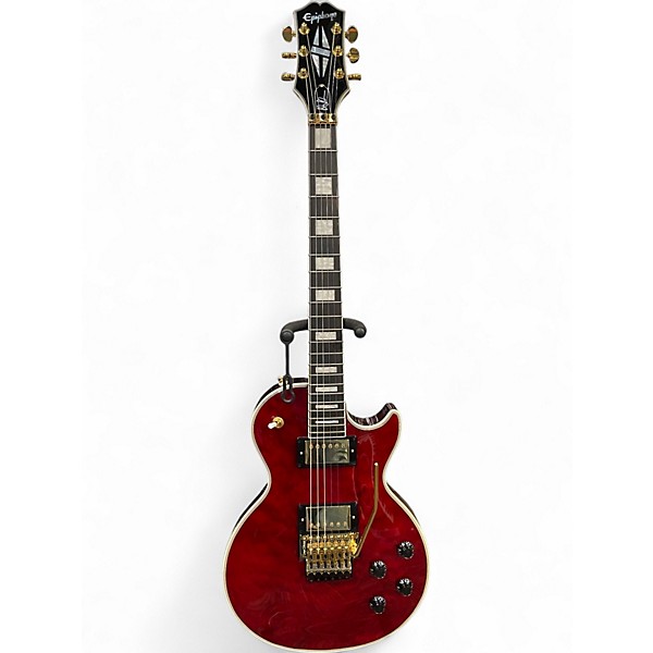 Used Epiphone Les Paul Alex Lifeson Trans Crimson Red Solid Body Electric Guitar
