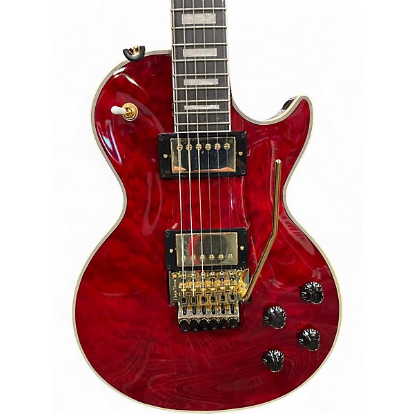 Used Epiphone Les Paul Alex Lifeson Trans Crimson Red Solid Body Electric Guitar