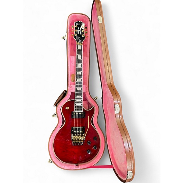 Used Epiphone Les Paul Alex Lifeson Trans Crimson Red Solid Body Electric Guitar