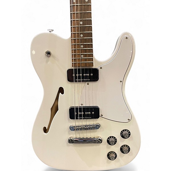 Used Fender JA90 Jim Adkins Thinline Telecaster Alpine White Hollow Body Electric Guitar