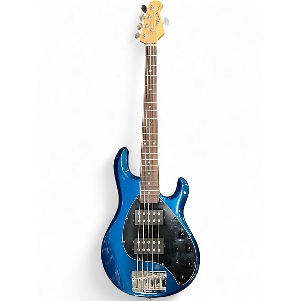 Used Ernie Ball Music Man Stingray 5 HH Blue Electric Bass Guitar