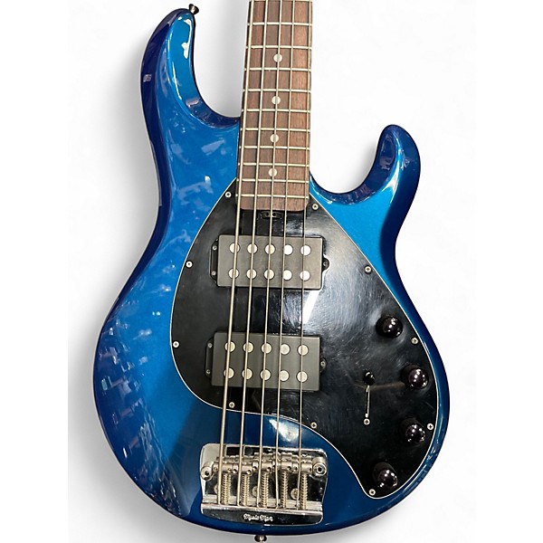 Used Ernie Ball Music Man Stingray 5 HH Blue Electric Bass Guitar