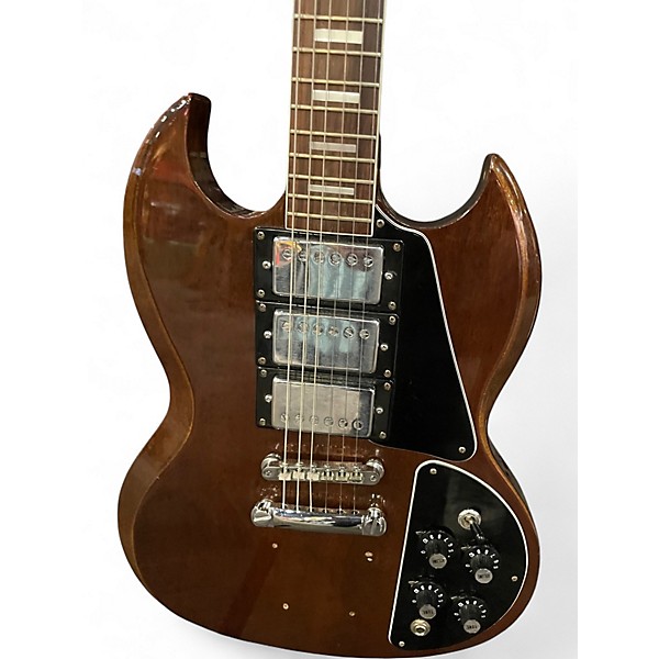 Used Aria TRIPLE PICKUP SG DELUXE Walnut Solid Body Electric Guitar