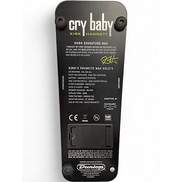 Used Dunlop KH95 KIRK HAMMETT CRY BABY Effect Pedal